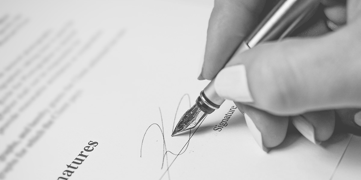 Signing contract