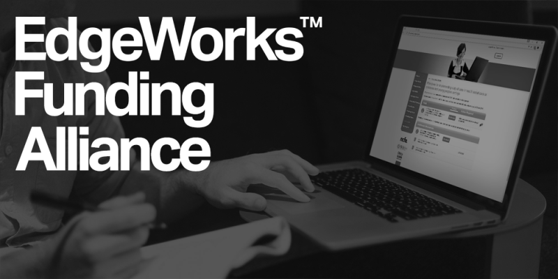 EdgeWorks Funding Alliance over image of hands on laptop